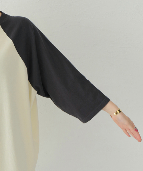 ALORE（アローレ）の「別注【ALORE/アローレ】ラグランT（Tシャツ/カットソー・レディース・オレンジ/ブラック/ブラウン/グリーン・FREE）」の17枚目の写真