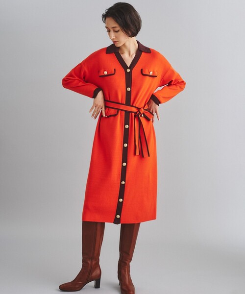 Diagram（ダイアグラム）の「バイカラー襟付ニットワンピース