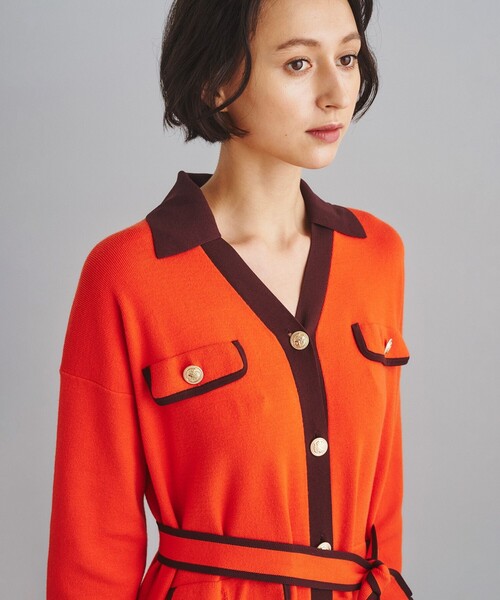 ダイアグラム　バイカラー襟付ニットワンピース Diagram（ダイアグラム）の「バイカラー襟付ニットワンピース