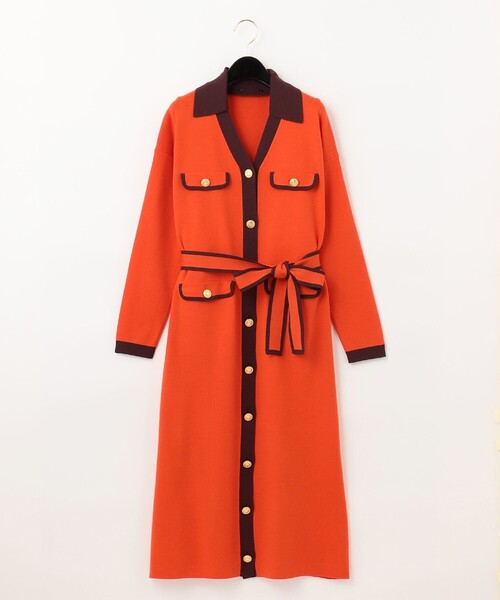 Diagram（ダイアグラム）の「バイカラー襟付ニットワンピース