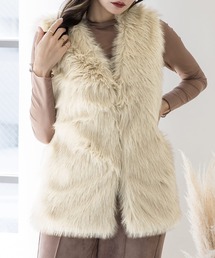 フェイクファーベスト/22543