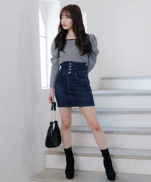 LIPSERVICE(リップサービス)の「ロープエッジdenim スカート(デニムスカート・レディース・インディゴブルー/ブラック・S/M)」の8枚目の写真