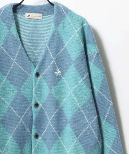 BEVERLY HILLS POLO CLUB（ビバリーヒルズポロクラブ）の「BEVERLY HILLS POLO CLUB/ビバリーヒルズポロクラブ オーバーサイズ モヘアタッチ シャギーニットカーディガン（カーディガン/ボレロ・メンズ・チャコールグレー/パープル/ネイビー/ピンク/オレンジ/グリーン/ライトグリーン/モカ/ブルー系その他2/ブラック系その他/ホワイト系その他/ブルー系その他・LL/M/L）」の9枚目の写真