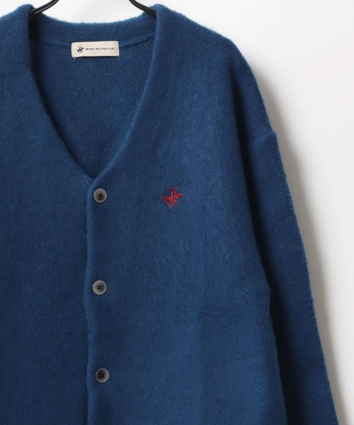 BEVERLY HILLS POLO CLUB（ビバリーヒルズポロクラブ）の「BEVERLY HILLS POLO CLUB/ビバリーヒルズポロクラブ オーバーサイズ モヘアタッチ シャギーニットカーディガン（カーディガン/ボレロ・メンズ・チャコールグレー/パープル/ネイビー/ピンク/オレンジ/グリーン/ライトグリーン/モカ/ブルー系その他2/ブラック系その他/ホワイト系その他/ブルー系その他・LL/M/L）」の8枚目の写真