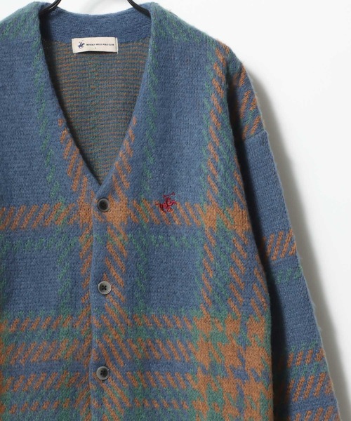 BEVERLY HILLS POLO CLUB（ビバリーヒルズポロクラブ）の「BEVERLY HILLS POLO CLUB/ビバリーヒルズポロクラブ オーバーサイズ モヘアタッチ シャギーニットカーディガン（カーディガン/ボレロ・メンズ・チャコールグレー/パープル/ネイビー/ピンク/オレンジ/グリーン/ライトグリーン/モカ/ブルー系その他2/ブラック系その他/ホワイト系その他/ブルー系その他・LL/M/L）」の10枚目の写真