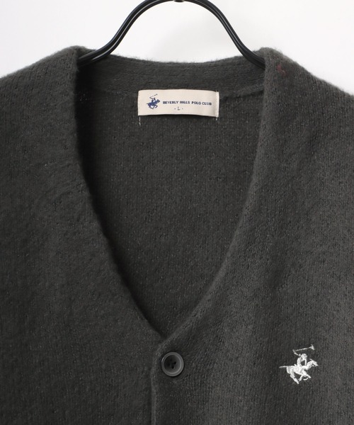 BEVERLY HILLS POLO CLUB（ビバリーヒルズポロクラブ）の「BEVERLY HILLS POLO CLUB/ビバリーヒルズポロクラブ オーバーサイズ モヘアタッチ シャギーニットカーディガン（カーディガン/ボレロ・メンズ・チャコールグレー/パープル/ネイビー/ピンク/オレンジ/グリーン/ライトグリーン/モカ/ブルー系その他2/ブラック系その他/ホワイト系その他/ブルー系その他・LL/M/L）」の22枚目の写真