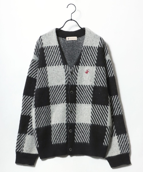 BEVERLY HILLS POLO CLUB（ビバリーヒルズポロクラブ）の「BEVERLY HILLS POLO CLUB/ビバリーヒルズポロクラブ オーバーサイズ モヘアタッチ シャギーニットカーディガン（カーディガン/ボレロ・メンズ・チャコールグレー/パープル/ネイビー/ピンク/オレンジ/グリーン/ライトグリーン/モカ/ブルー系その他2/ブラック系その他/ホワイト系その他/ブルー系その他・LL/M/L）」の14枚目の写真