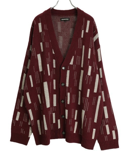 【セール】セマンティックデザイン 幾何学柄 Vネック BIGニットカーディガン（カーディガン/ボレロ）｜semantic design（セマンティックデザイン）