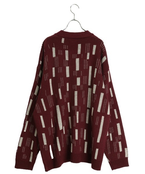 【セール】セマンティックデザイン 幾何学柄 Vネック BIGニットカーディガン（カーディガン/ボレロ）｜semantic design（セマンティックデザイン）