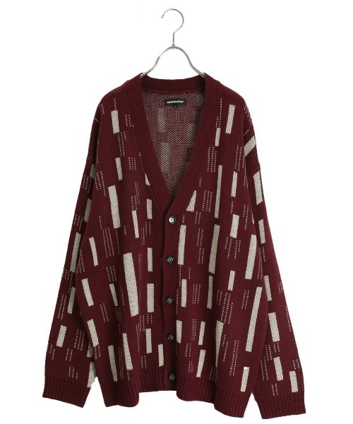 【セール】セマンティックデザイン 幾何学柄 Vネック BIGニットカーディガン（カーディガン/ボレロ）｜semantic design（セマンティックデザイン）
