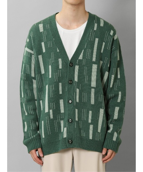 【セール】セマンティックデザイン 幾何学柄 Vネック BIGニットカーディガン（カーディガン/ボレロ）｜semantic design（セマンティックデザイン）