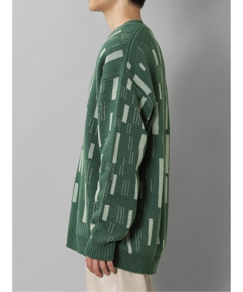 【セール】セマンティックデザイン 幾何学柄 Vネック BIGニットカーディガン（カーディガン/ボレロ）｜semantic design（セマンティックデザイン）