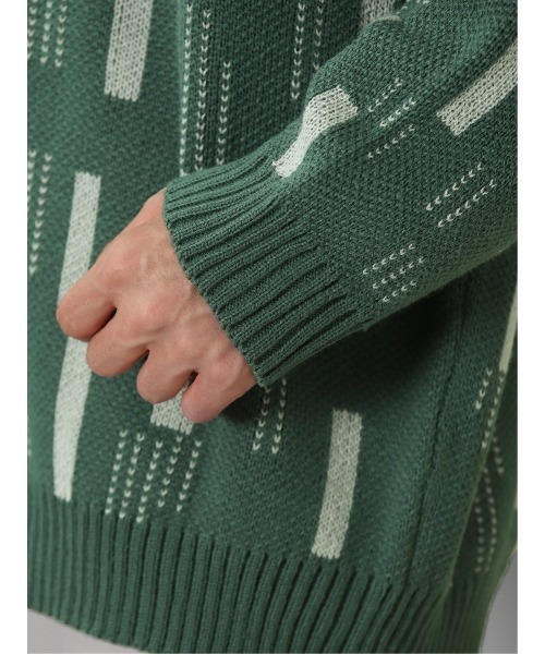 【セール】セマンティックデザイン 幾何学柄 Vネック BIGニットカーディガン（カーディガン/ボレロ）｜semantic design（セマンティックデザイン）