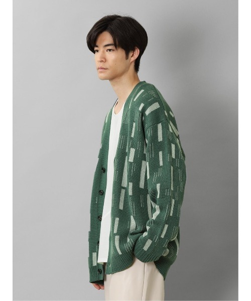 【セール】セマンティックデザイン 幾何学柄 Vネック BIGニットカーディガン（カーディガン/ボレロ）｜semantic design（セマンティックデザイン）