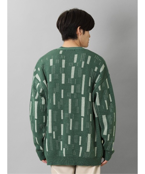 【セール】セマンティックデザイン 幾何学柄 Vネック BIGニットカーディガン（カーディガン/ボレロ）｜semantic design（セマンティックデザイン）