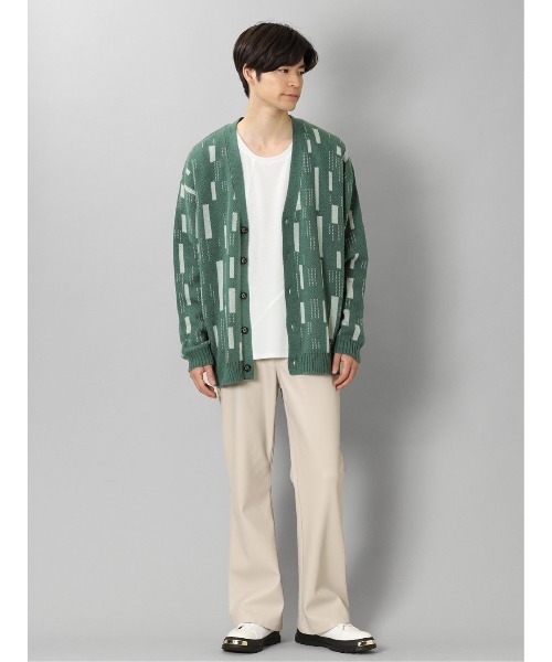 【セール】セマンティックデザイン 幾何学柄 Vネック BIGニットカーディガン（カーディガン/ボレロ）｜semantic design（セマンティックデザイン）