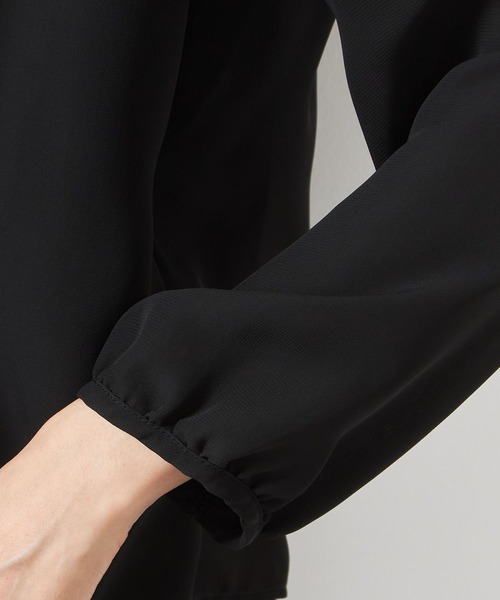 A/C DESIGN BY ALPHA CUBIC（エーシーデザインバイアルファキュービック）の「フロントプリーツTブラウス（Tシャツ/カットソー・レディース・オフホワイト/ブラック・LL/L/M）」の8枚目の写真