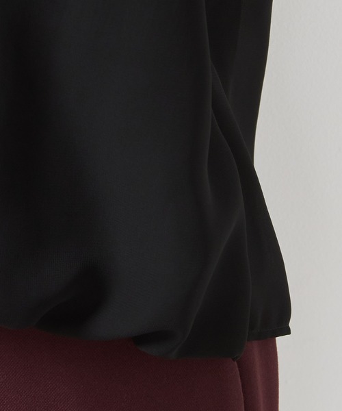 A/C DESIGN BY ALPHA CUBIC（エーシーデザインバイアルファキュービック）の「フロントプリーツTブラウス（Tシャツ/カットソー・レディース・オフホワイト/ブラック・LL/L/M）」の9枚目の写真