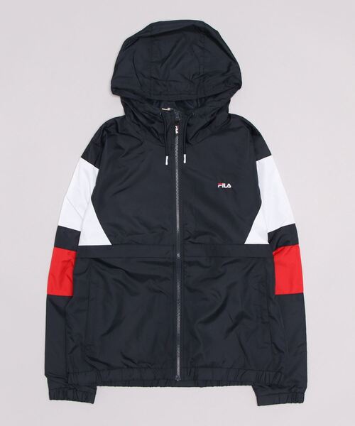 FILA（フィラ）の「フィラ FILA ウィンドジャケット（ナイロンジャケット・メンズ・ブラック/ネイビー/ライトグリーン/ホワイト×パープル・LL/3L/L/M）」の4枚目の写真