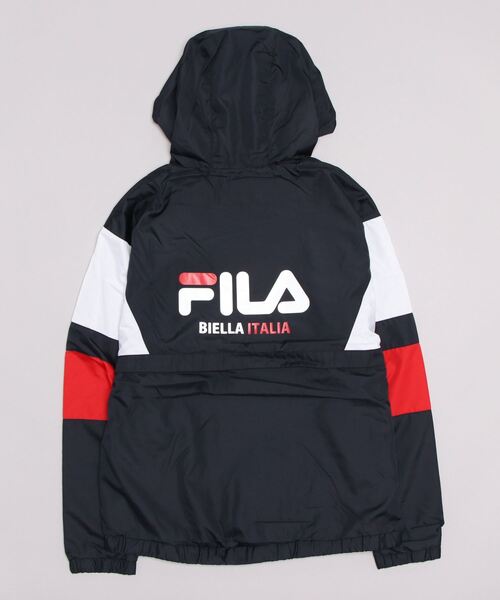 FILA（フィラ）の「フィラ FILA ウィンドジャケット（ナイロンジャケット・メンズ・ブラック/ネイビー/ライトグリーン/ホワイト×パープル・LL/3L/L/M）」の6枚目の写真