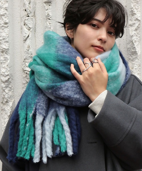 RAGEBLUE（レイジブルー）の「ブロックチェック/フトフリンジストール