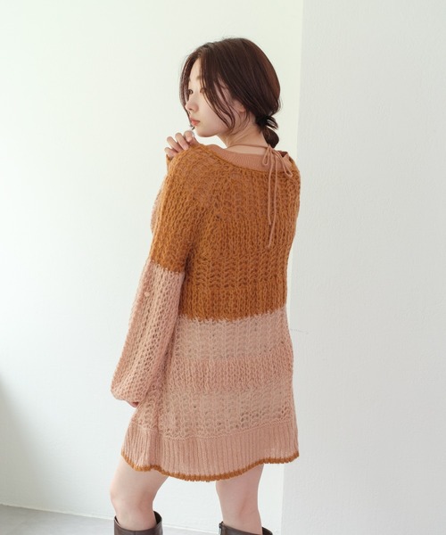 Kastane（カスタネ）の「【カタログ掲載アイテム】モヘア2wayメッシュニット（ニット/セーター・レディース・ピンク/モカ/イエロー/アイボリー/ブルー・FREE）」の16枚目の写真