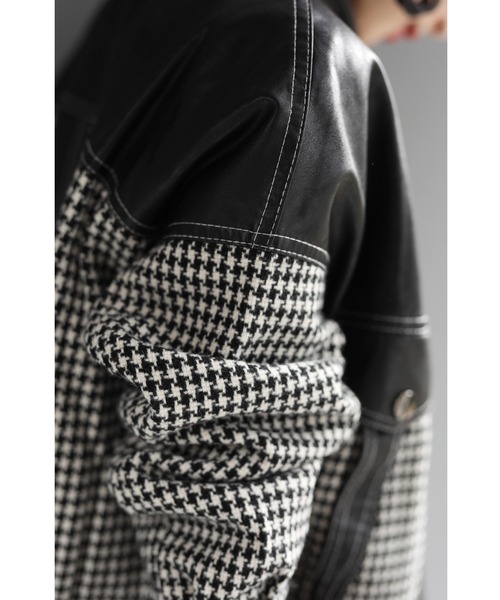 cawaii（カワイイ）の「（黒）エレガントな千鳥格子を合わせたフェイク