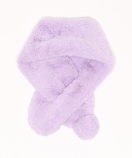 Right-on（ライトオン）の「差し込みマフラー（マフラー・キッズ・ベージュ/ホワイト/パープル・ONE SIZE）」の4枚目の写真