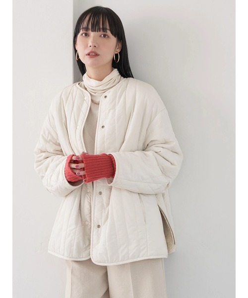 earth music&ecology(アースミュージックアンドエコロジー)の「ボアキルティングリバーシブルコート(その他アウター・レディース・カーキ/アイボリー/ブラック/モカ・M/L)」の5枚目の写真