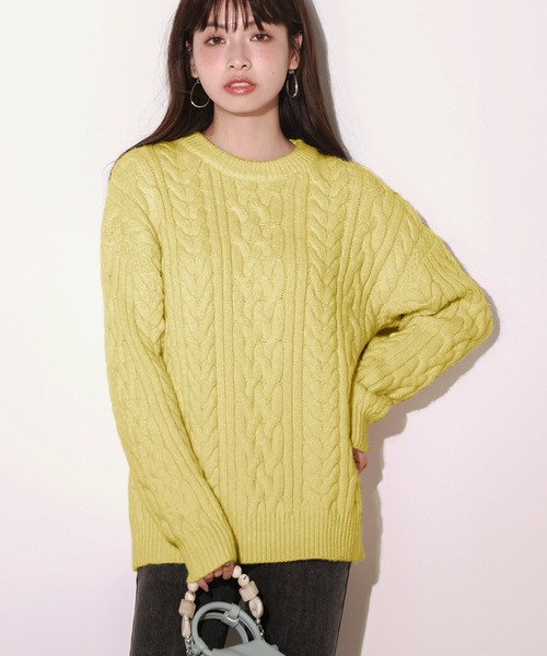 SAISON DE PAPILLON（セゾンドパピヨン）の「ケーブル編み厚手ニット