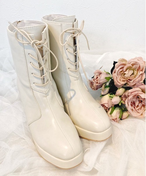 TITTY&CO.(ティティーアンドコー)の「【TITTY&CO.】スピンドルショートブーツ(ブーツ・レディース・ブラック/アイボリー・SMALL/LARGE/MEDIUM)」の4枚目の写真