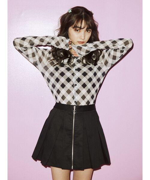 jouetie（ジュエティ）の「ZIPタックミニスカパン（その他パンツ・レディース・ブラック/グレー/アイボリー/ブルー・MEDIUM）」の7枚目の写真