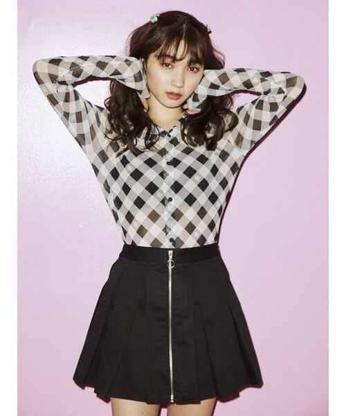 jouetie（ジュエティ）の「ZIPタックミニスカパン（その他パンツ・レディース・ブラック/グレー/アイボリー/ブルー・MEDIUM）」の8枚目の写真