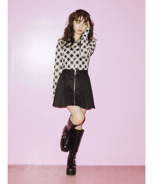 jouetie（ジュエティ）の「ZIPタックミニスカパン（その他パンツ・レディース・ブラック/グレー/アイボリー/ブルー・MEDIUM）」の10枚目の写真