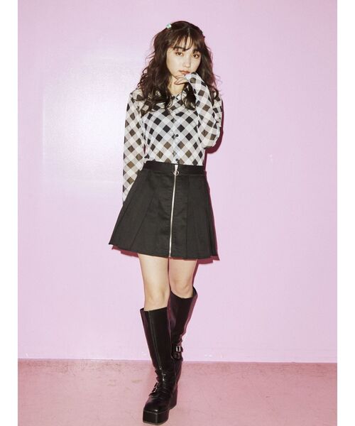 jouetie（ジュエティ）の「ZIPタックミニスカパン（その他パンツ・レディース・ブラック/グレー/アイボリー/ブルー・MEDIUM）」の11枚目の写真