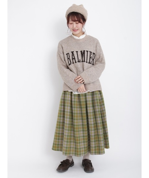 Samansa Mos2（サマンサ モスモス）の「ロゴジャカードニット（ニット/セーター・レディース・イエロー/ブルー/モカ/ピンク/チャコール/ベージュ・ﾌﾘ-）」の8枚目の写真