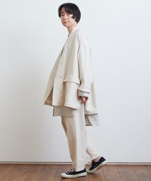yuni（ユニ ）の「ツイルノーカラーコート C/Li/R/P twill no collar