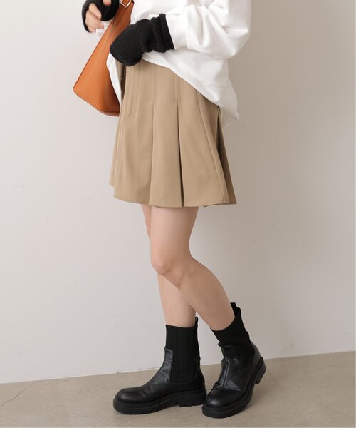 RAY CASSIN（レイカズン）の「ボックスタックミニスカート（スカート・レディース・ブラック/ブラウン/ベージュ・FREE）」の3枚目の写真