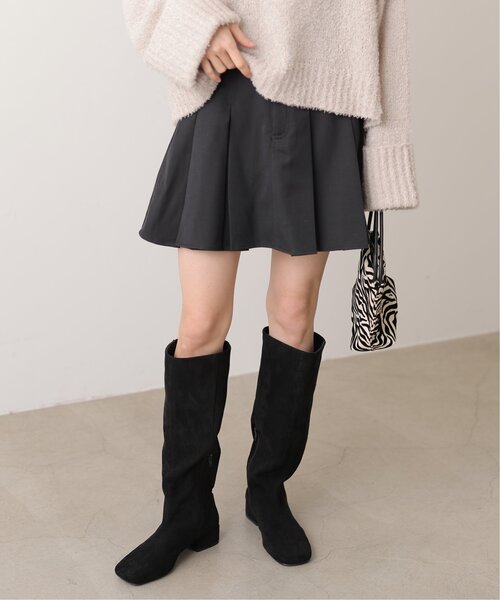 RAY CASSIN（レイカズン）の「ボックスタックミニスカート（スカート・レディース・ブラック/ブラウン/ベージュ・FREE）」の4枚目の写真