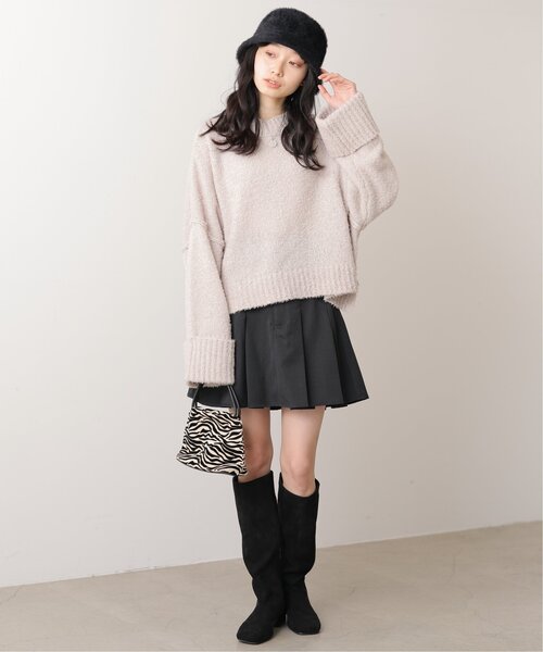 RAY CASSIN（レイカズン）の「ボックスタックミニスカート（スカート・レディース・ブラック/ブラウン/ベージュ・FREE）」の6枚目の写真