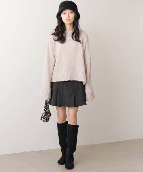 RAY CASSIN（レイカズン）の「ボックスタックミニスカート（スカート・レディース・ブラック/ブラウン/ベージュ・FREE）」の7枚目の写真