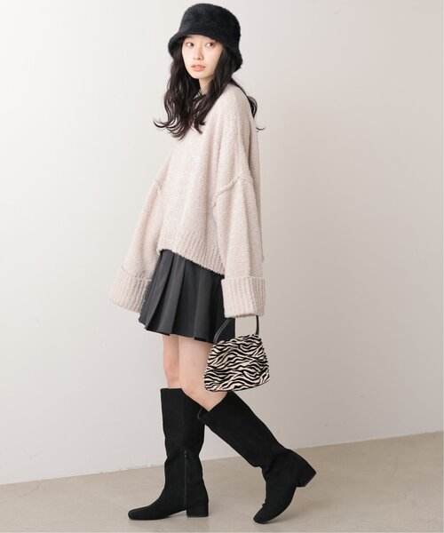 RAY CASSIN（レイカズン）の「ボックスタックミニスカート（スカート・レディース・ブラック/ブラウン/ベージュ・FREE）」の8枚目の写真