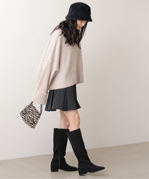 RAY CASSIN（レイカズン）の「ボックスタックミニスカート（スカート・レディース・ブラック/ブラウン/ベージュ・FREE）」の9枚目の写真