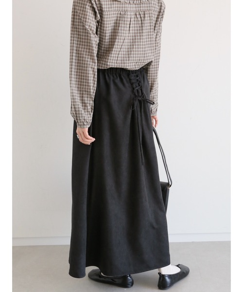 ehka sopo(エヘカソポ)の「後ろレースアップマーメイドスカート(スカート・レディース・モカ/キナリ/ブラック・フリ-)」の8枚目の写真