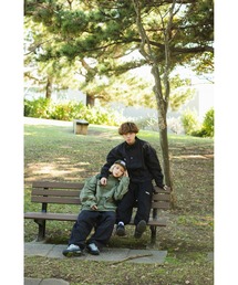 【タグ付】ワッジボーイmilitary stand jumper グレージュ　L WudgeBoy（ワッジボーイ）の「military stand jumper