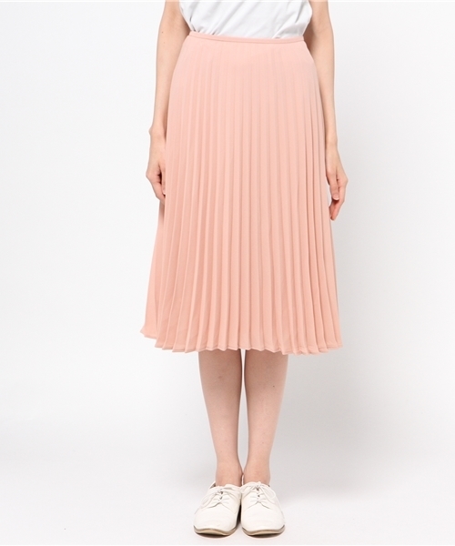 earth music&ecology(アースミュージックアンドエコロジー)の「プリーツミディスカート(スカート・レディース・ピンクベージュ・MEDIUM/SMALL)」の9枚目の写真