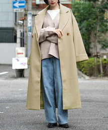 ワイドカラー ロールアップ チェスターコート