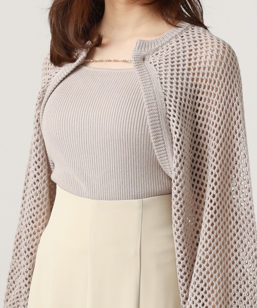 archives（アルシーヴ）の「チェーンニットボレロアンサンブル（ニット/セーター・レディース・ブルー/アイボリー/ブラック/グレイッシュベージュ・MEDIUM）」の7枚目の写真