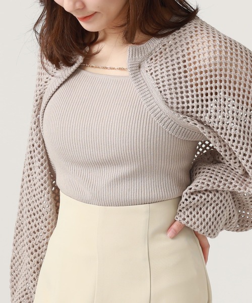 archives（アルシーヴ）の「チェーンニットボレロアンサンブル（ニット/セーター・レディース・ブルー/アイボリー/ブラック/グレイッシュベージュ・MEDIUM）」の8枚目の写真