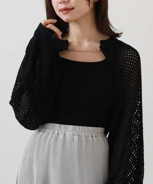 archives（アルシーヴ）の「チェーンニットボレロアンサンブル（ニット/セーター・レディース・ブルー/アイボリー/ブラック/グレイッシュベージュ・MEDIUM）」の19枚目の写真